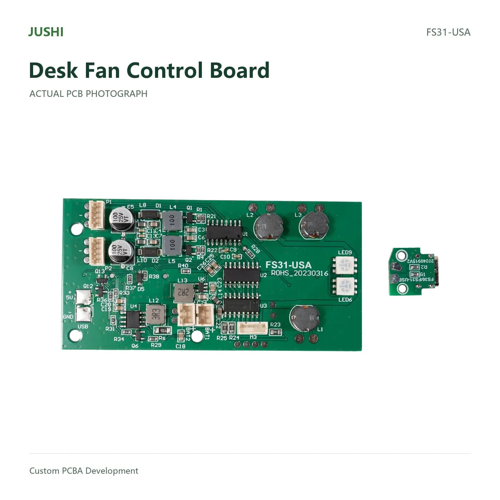 Desk Fan Control Board, actual PCB photograph