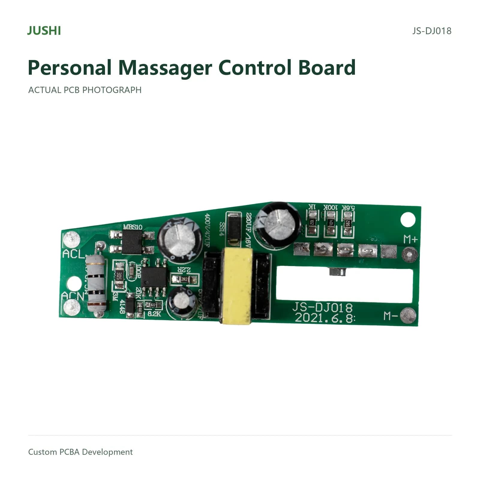 Personal Massager Control Board, actual PCB photograph