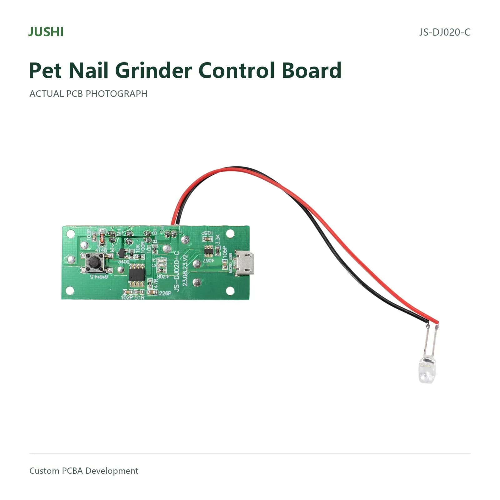 Pet Nail Grinder Control Board, actual PCB photograph