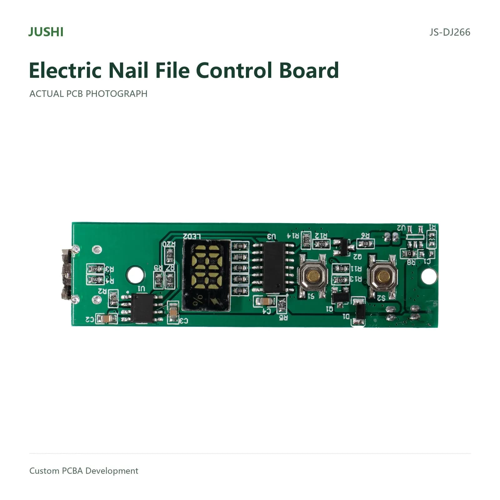 Electric Nail File Control Board, actual PCB photograph