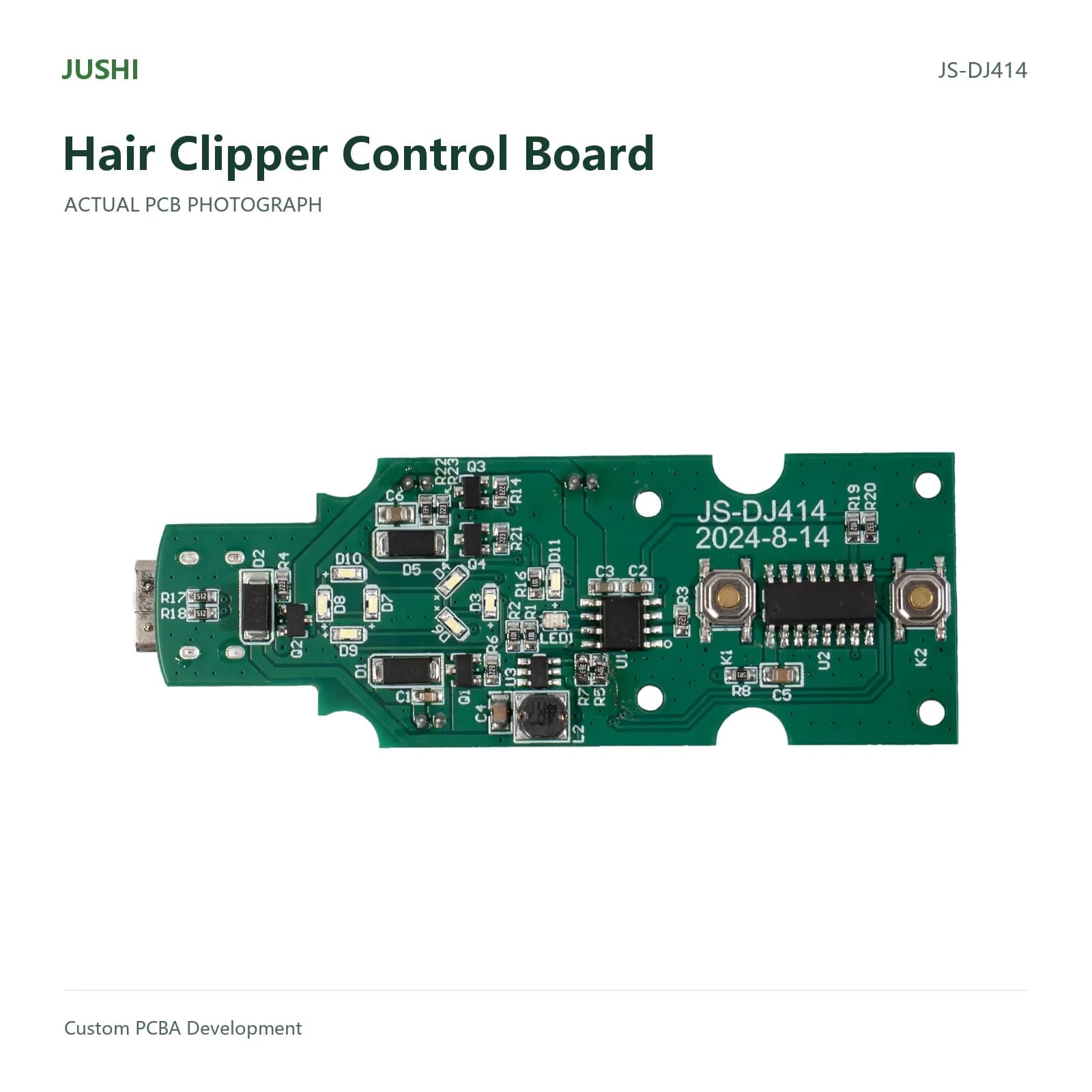 Hair Clipper Control Board, actual PCB photograph