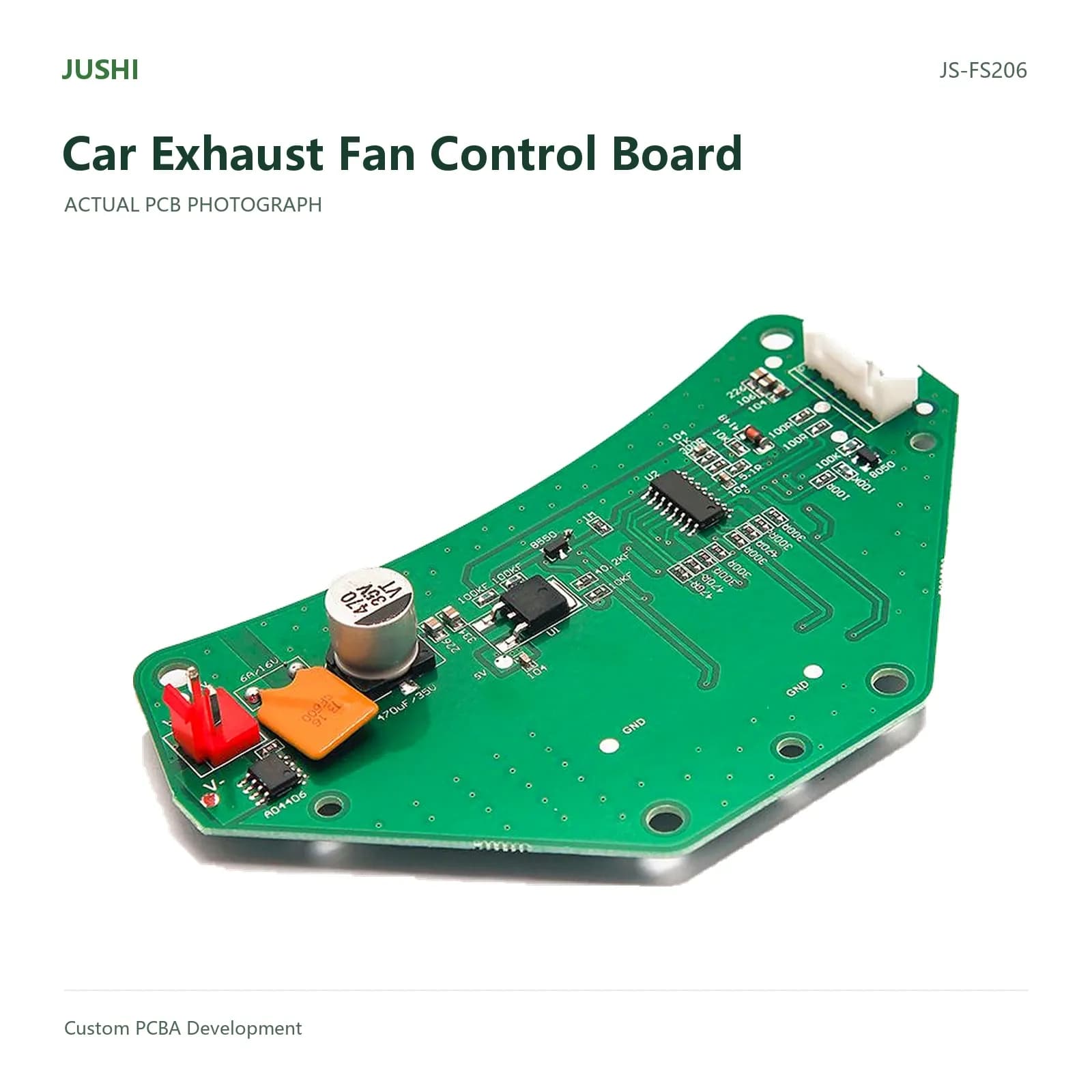 Car Exhaust Fan Control Board, actual PCB photograph