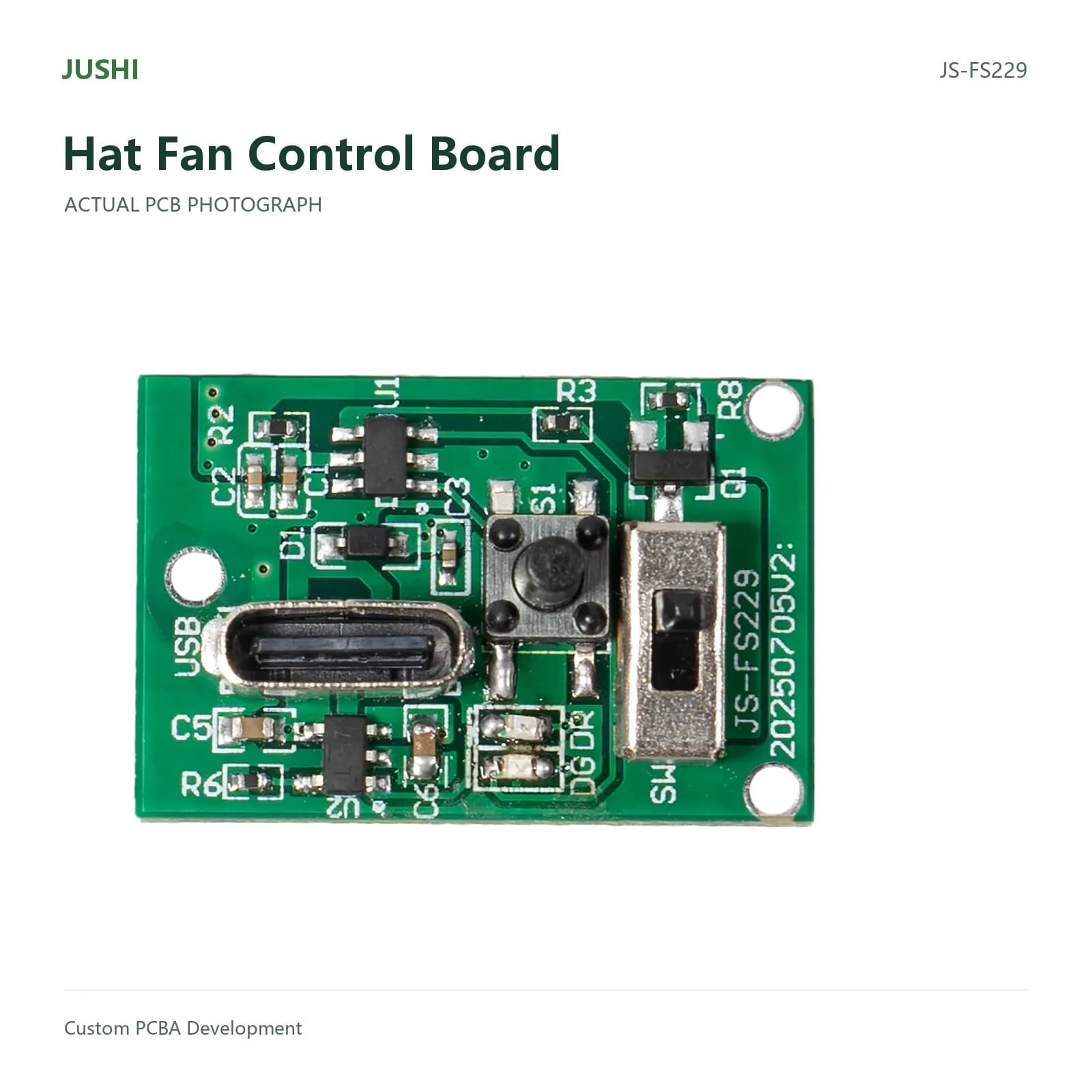 Hat Fan Control Board, actual PCB photograph