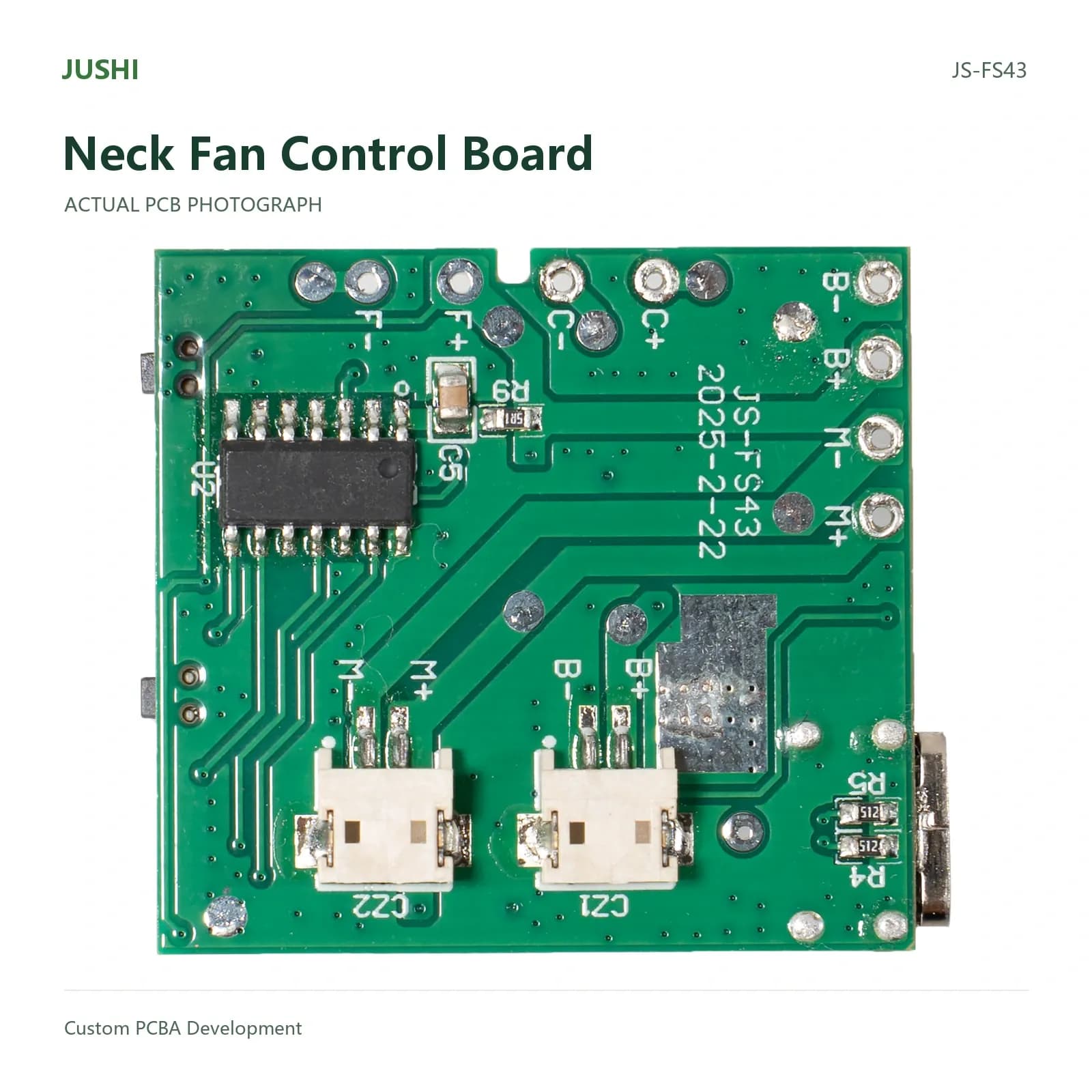 Neck Fan Control Board, actual PCB photograph