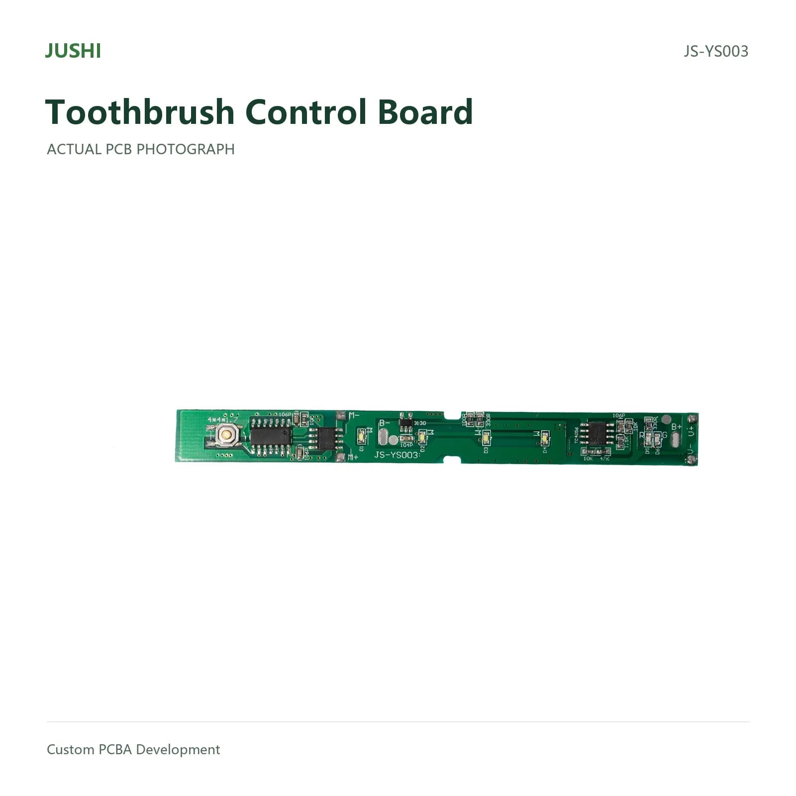 Toothbrush Control Board, actual PCB photograph