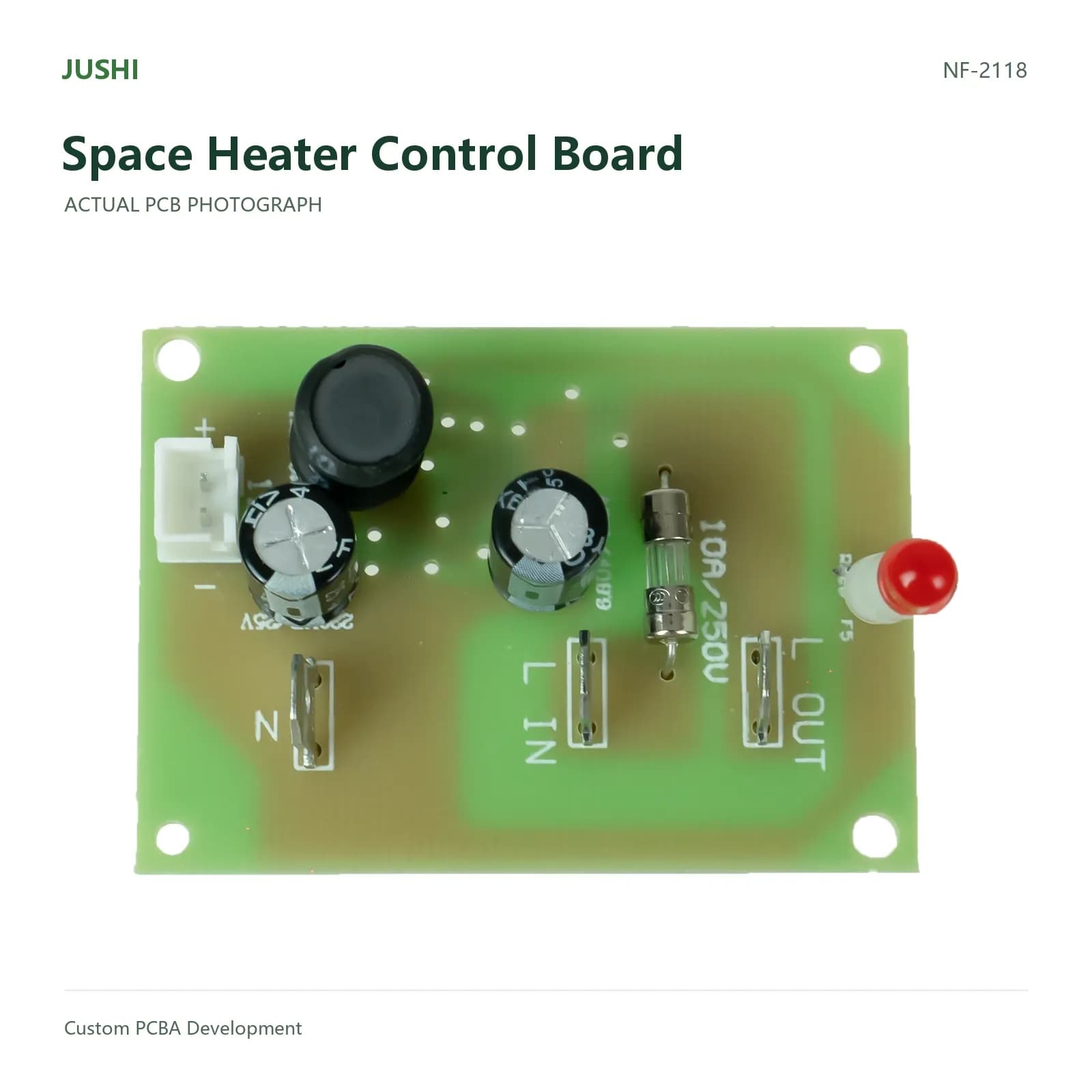 Space Heater Control Board, actual PCB photograph