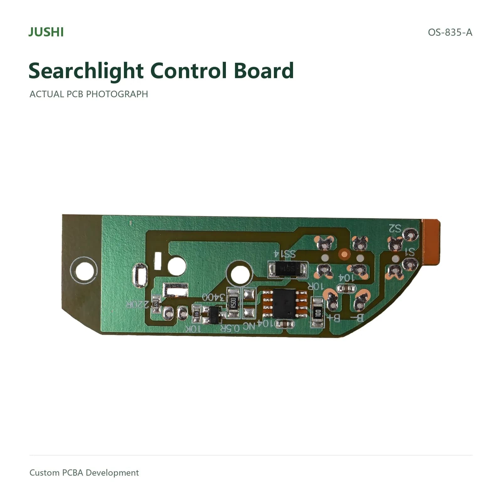 Searchlight Control Board, actual PCB photograph