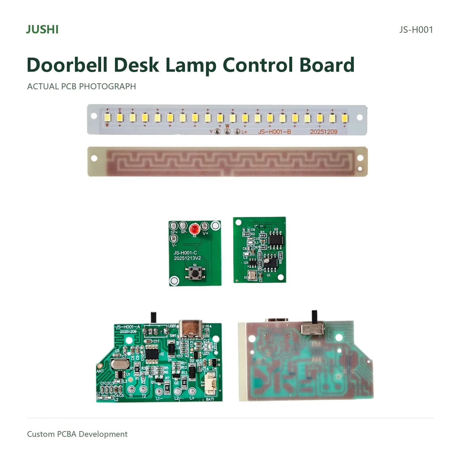 Doorbell Desk Lamp Control Board, actual PCB photograph